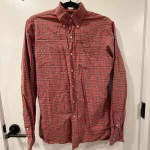 Ralph Lauren Rugby Red Plaid Longsleeve Button Down 100% Cotton ** See Notes